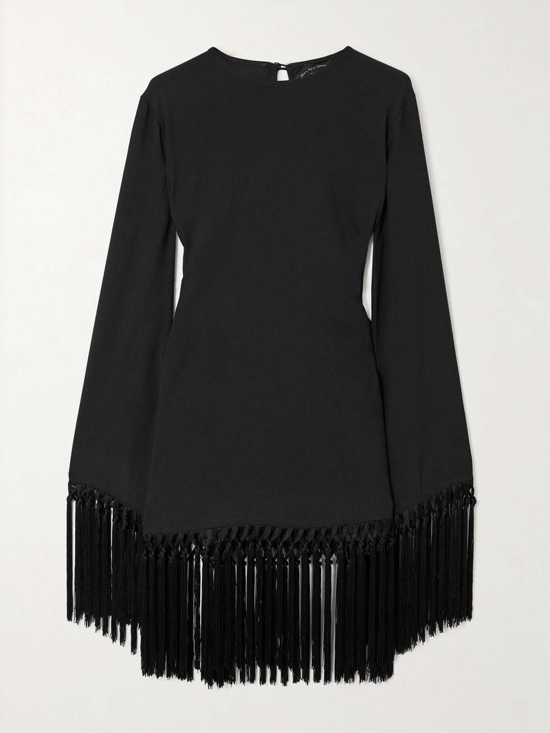 Claudia fringed crepe mini dress - 1