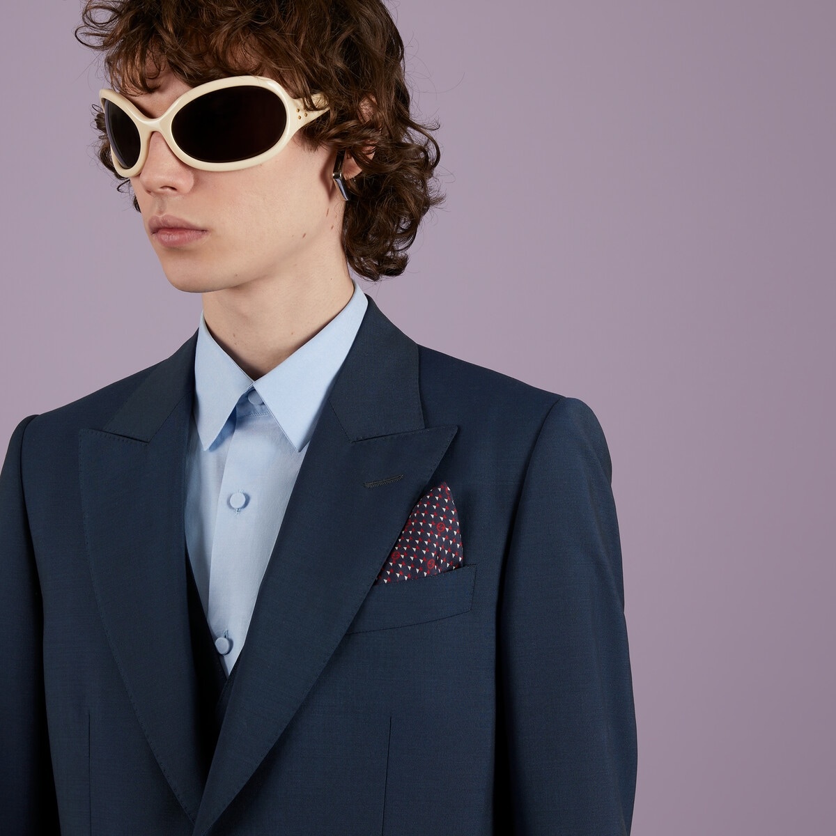 Round Interlocking G silk pocket square - 3
