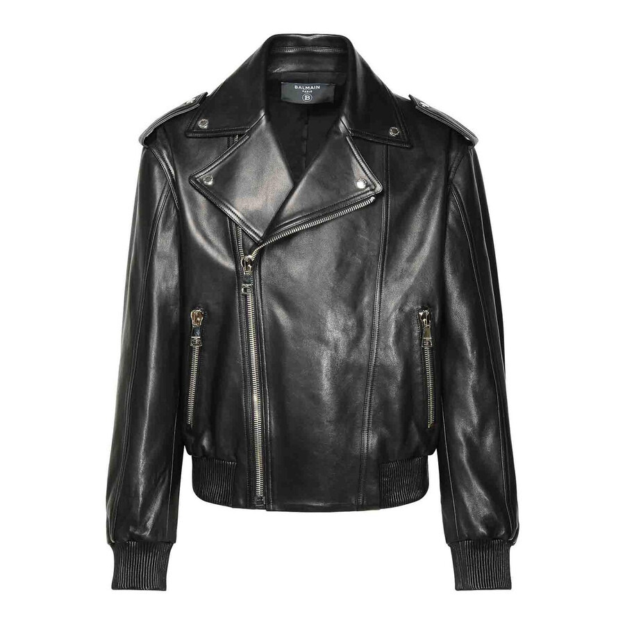 Balmain Leather Bomber Jacket - 5