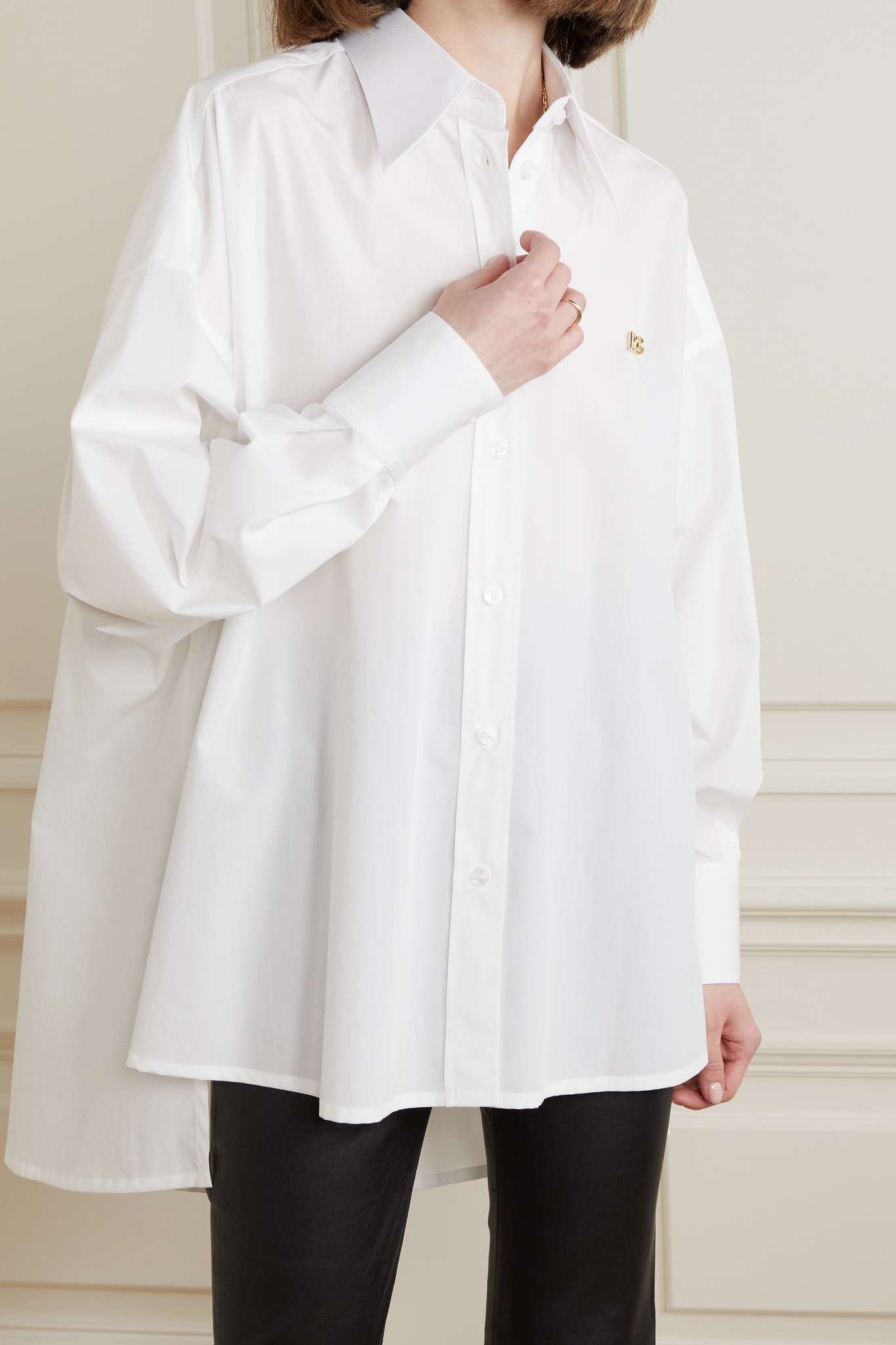 Oversized cotton-poplin shirt - 3