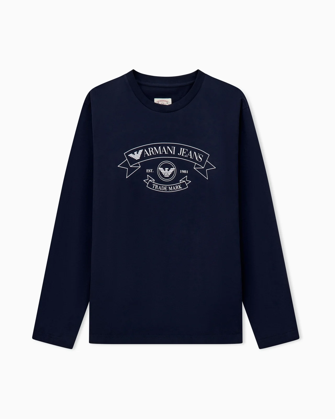 JERSEY SHIRT WITH ARMANI JEANS PRINT - 1