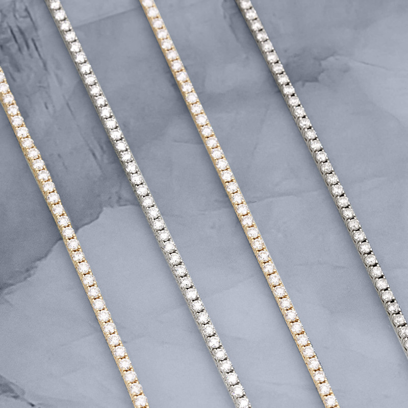Unflippable Tennis Necklace in Yellow Gold 6