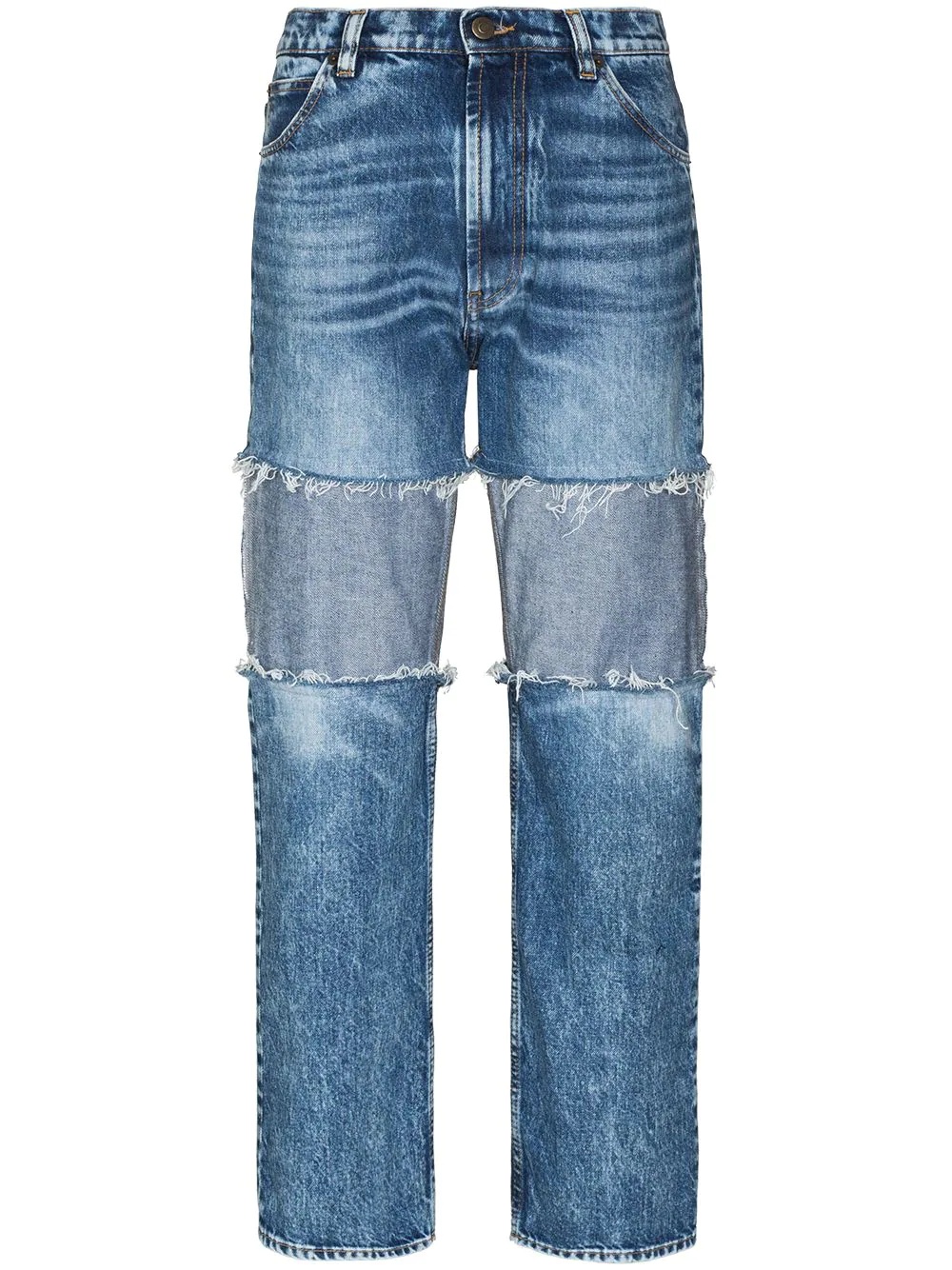 reverse-panel high-rise boyfriend jeans - 1