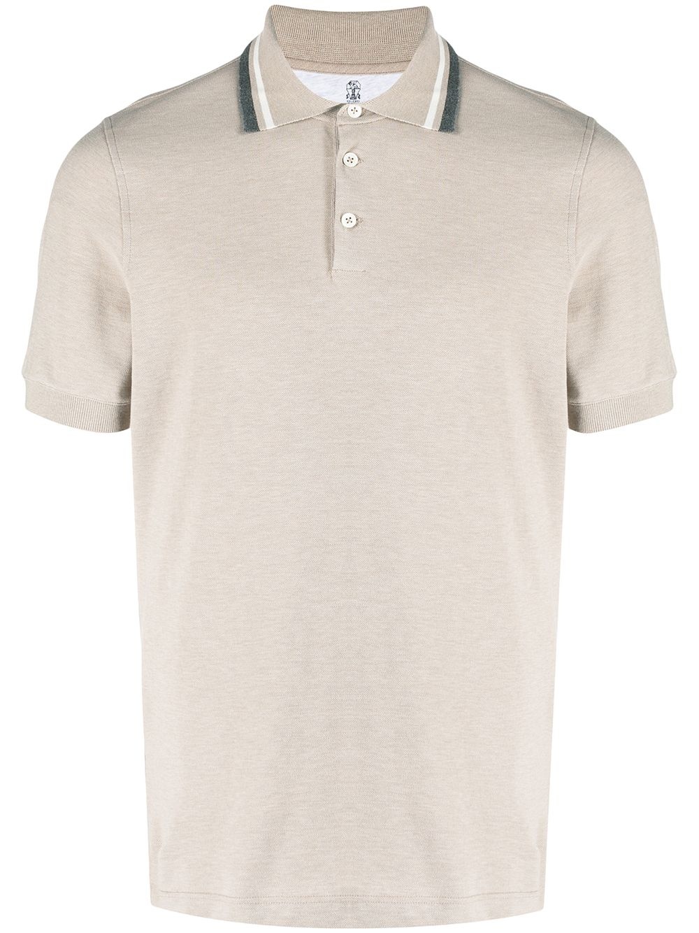 contrasting collar trim polo shirt - 1