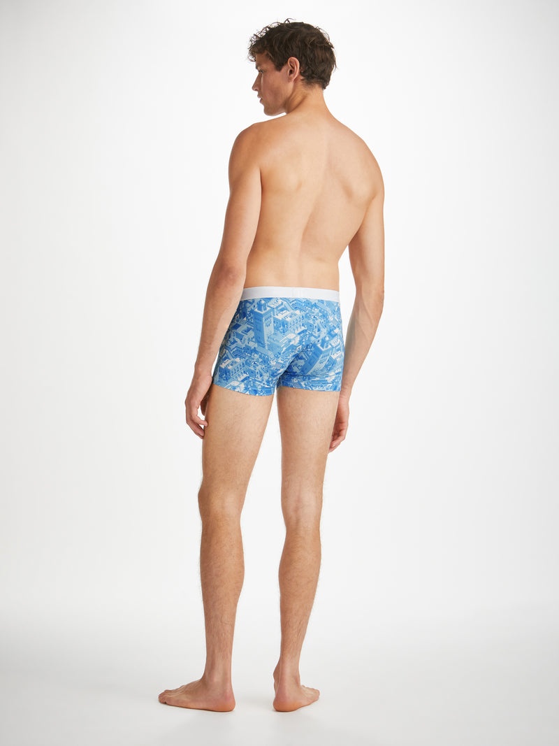 Men's Boxer Briefs Marrakech 1 Pima Cotton Stretch Blue - 4
