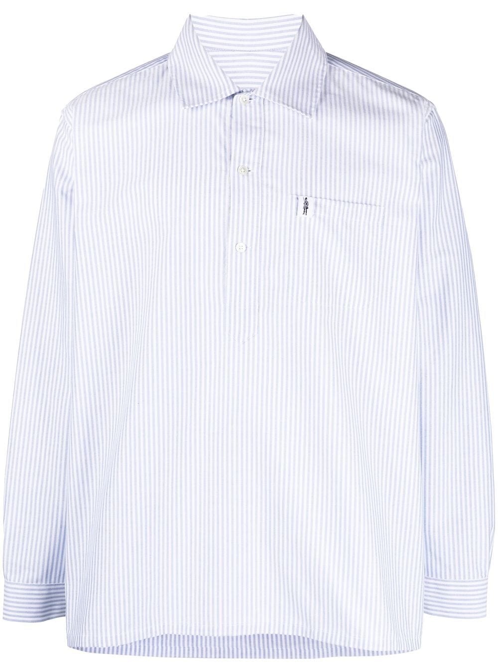 striped long-sleeved shirt - 1
