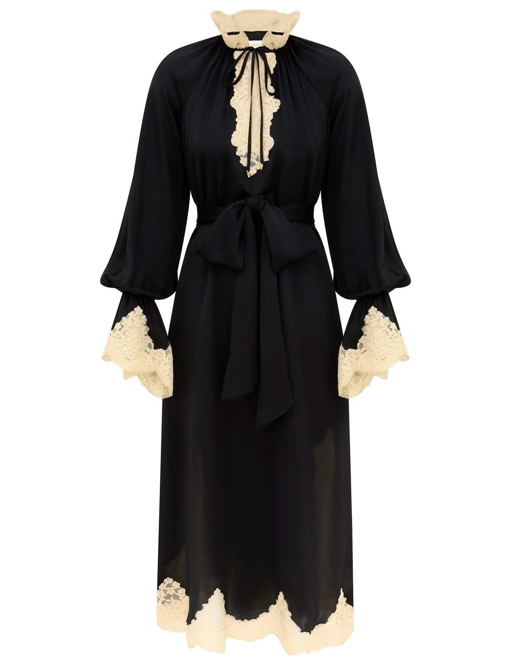 CLASH BILLOW LACE MIDI DRESS - 1