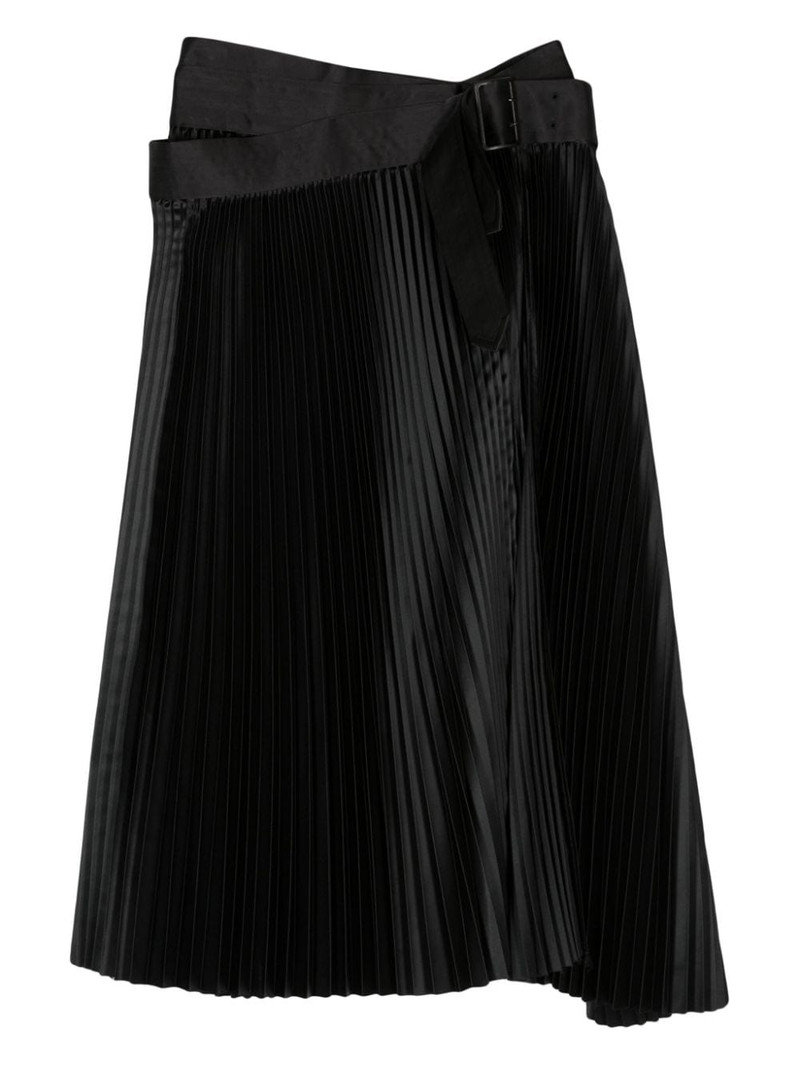 Junya Watanabe pleated midi satin skirt outlook