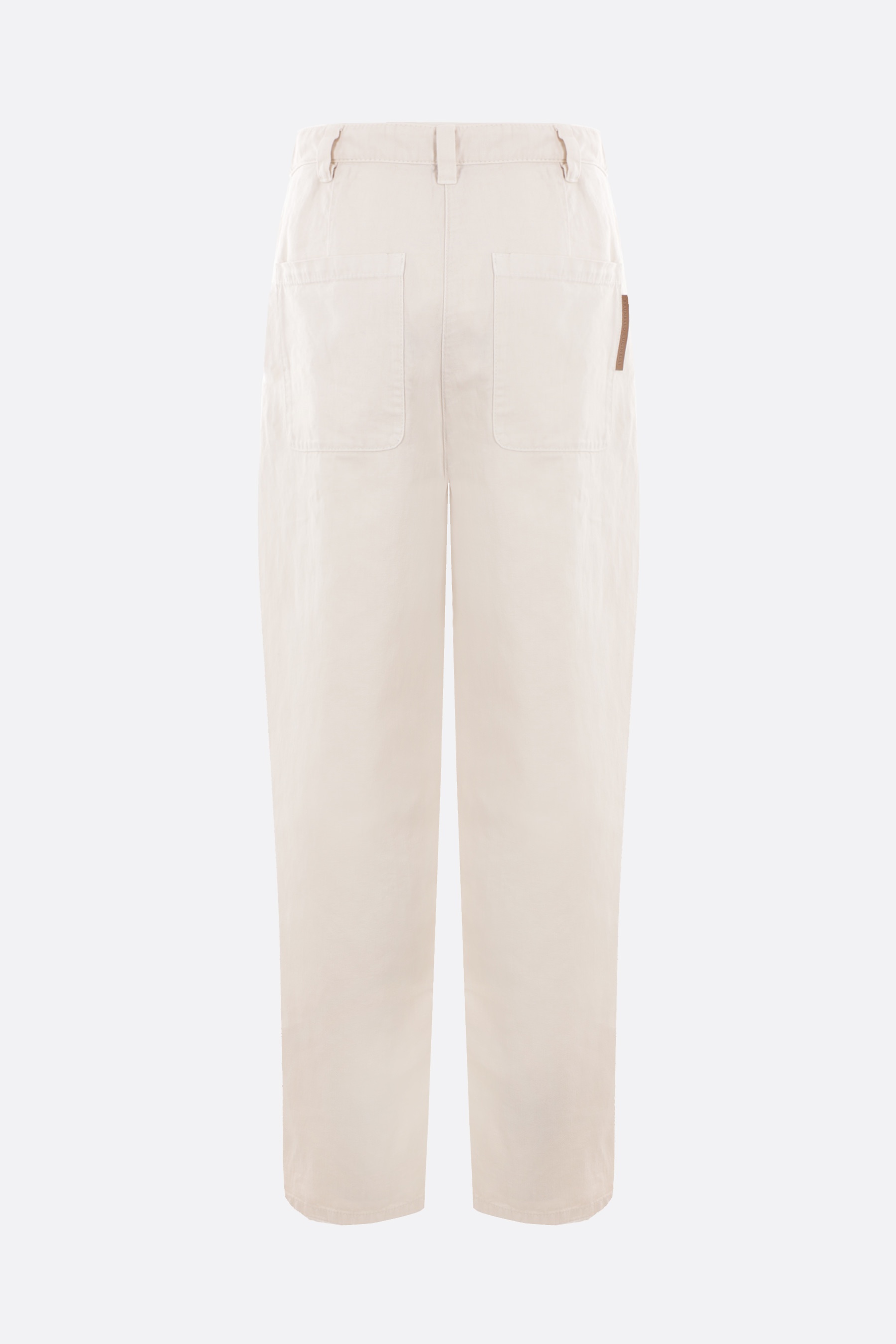 COTTON AND LINEN WIDE-LEG PANTS - 2