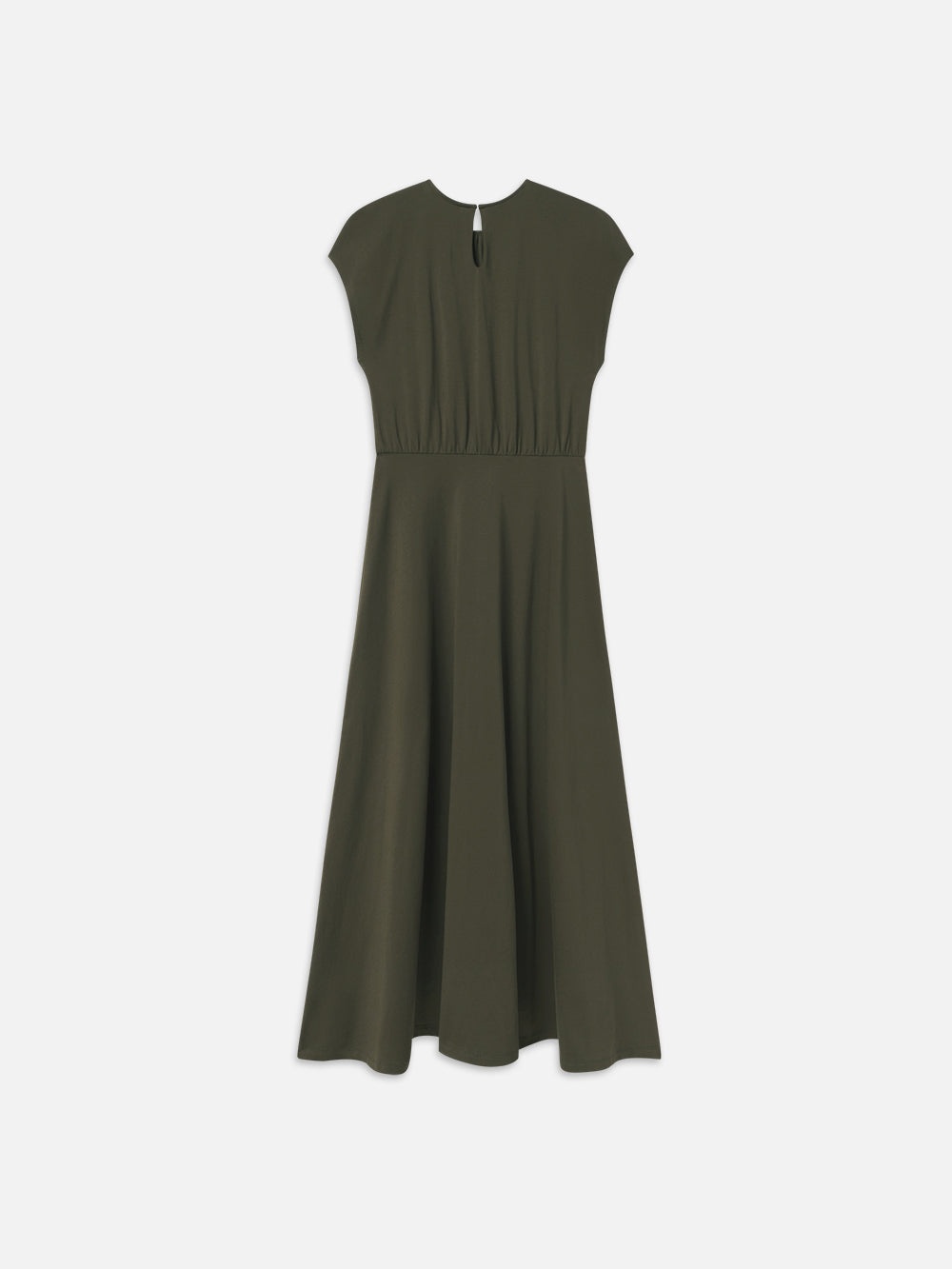 Handkerchief Hem Jersey Dress in Rich Military - 4