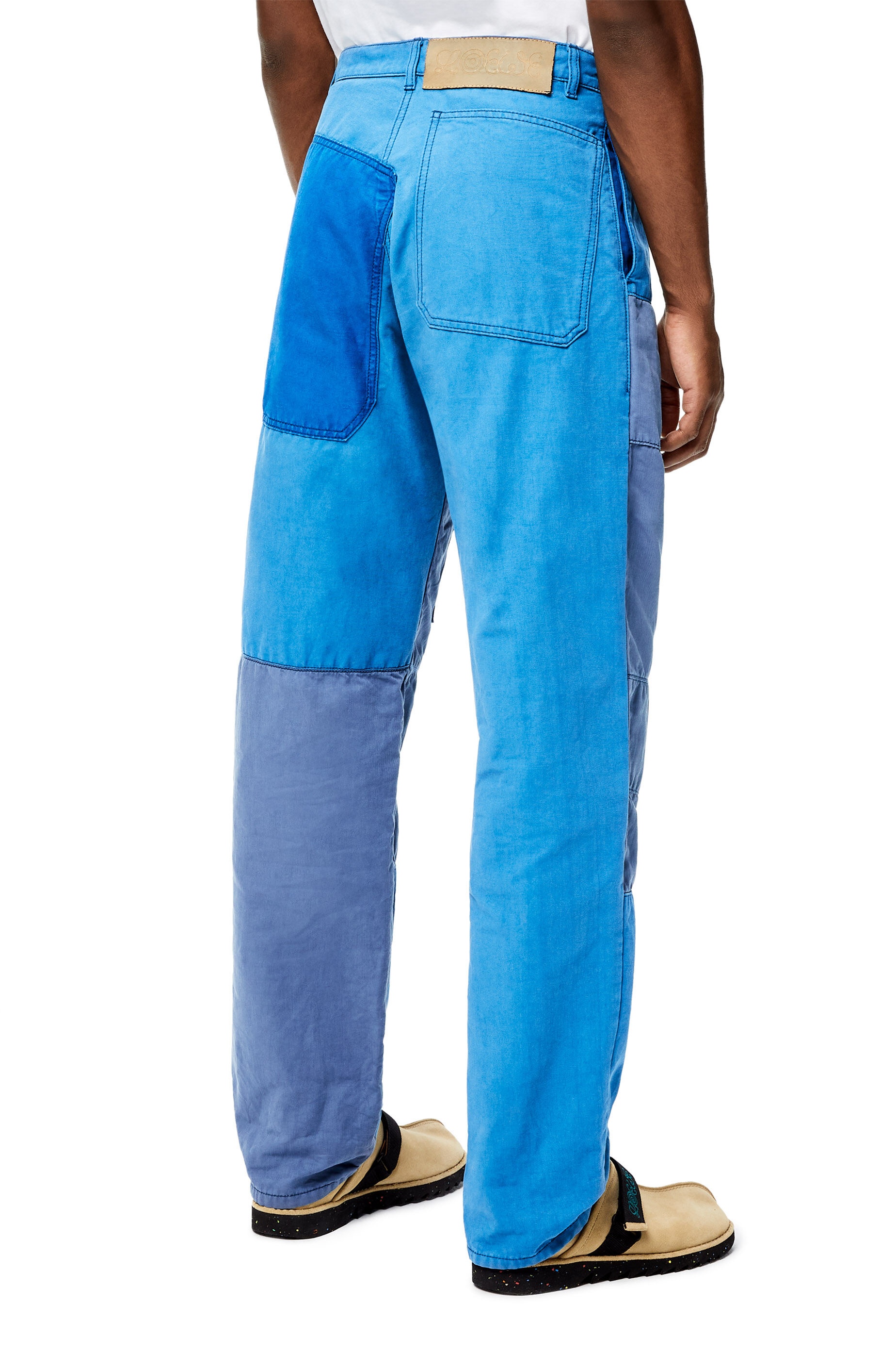 Patchwork trousers in cotton and linen - 4