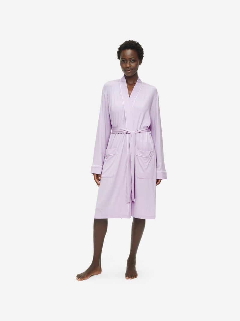 Women's Dressing Gown Lara Micro Modal Stretch Lilac - 3