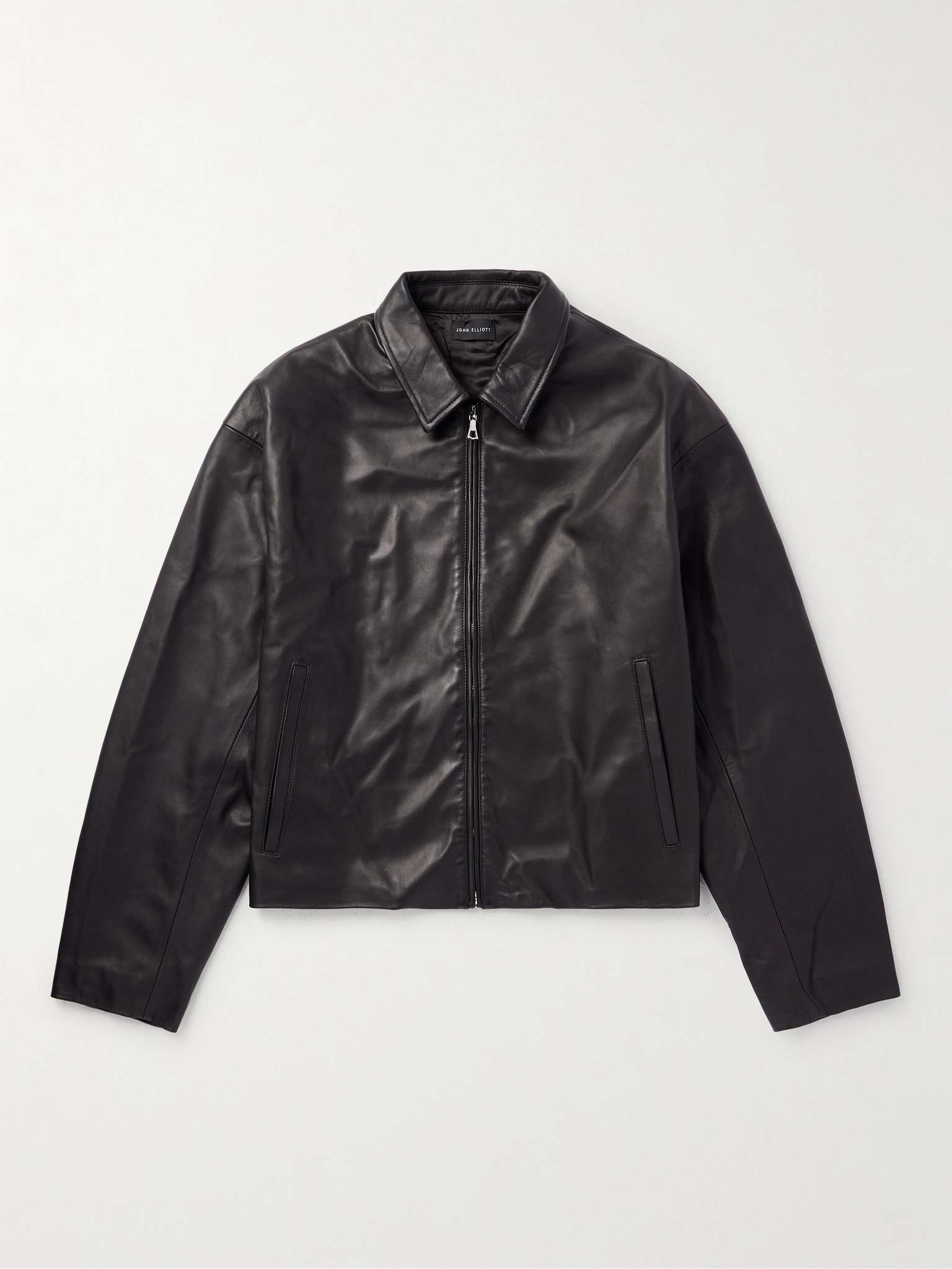 Cropped Leather Blouson Jacket - 1