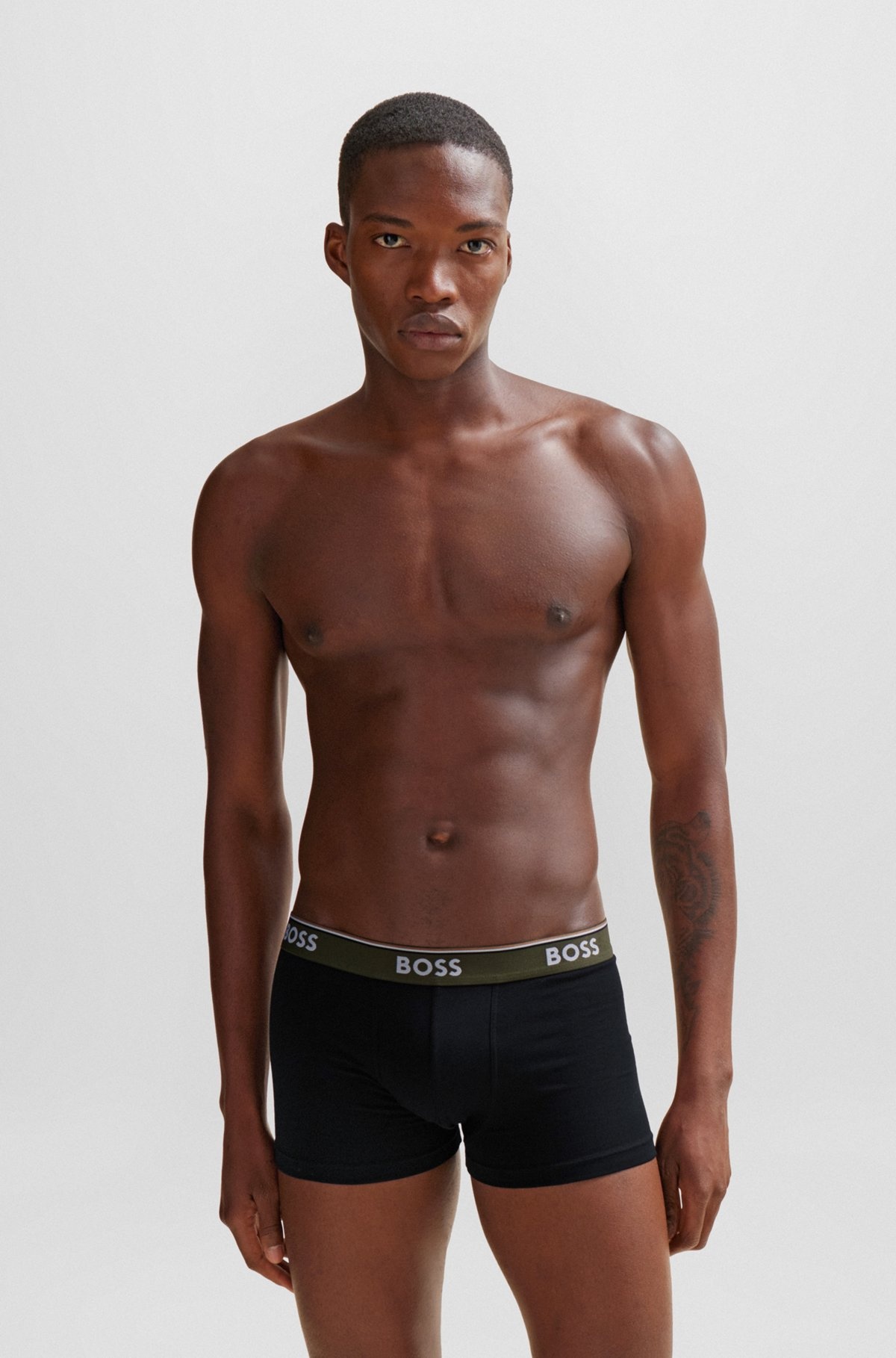 THREE-PACK OF STRETCH-COTTON TRUNKS WITH LOGO WAISTBANDS - 2