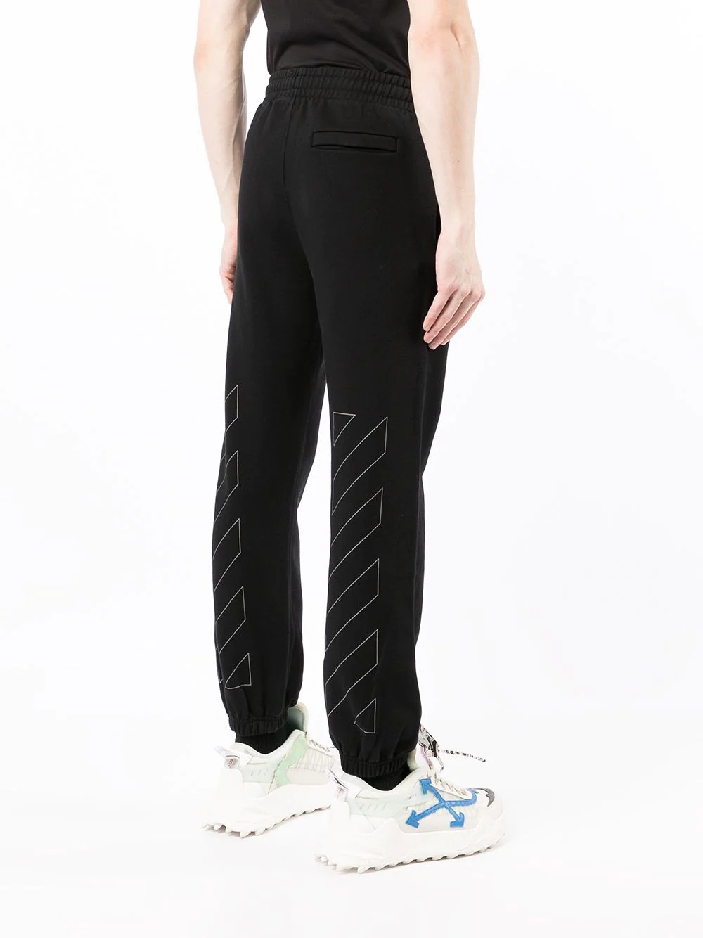 Diag-stripe cotton joggers - 4