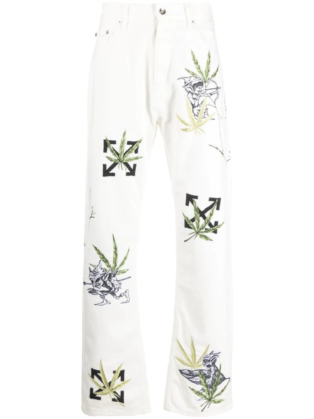 Weed Arrows straight-leg jeans - 1