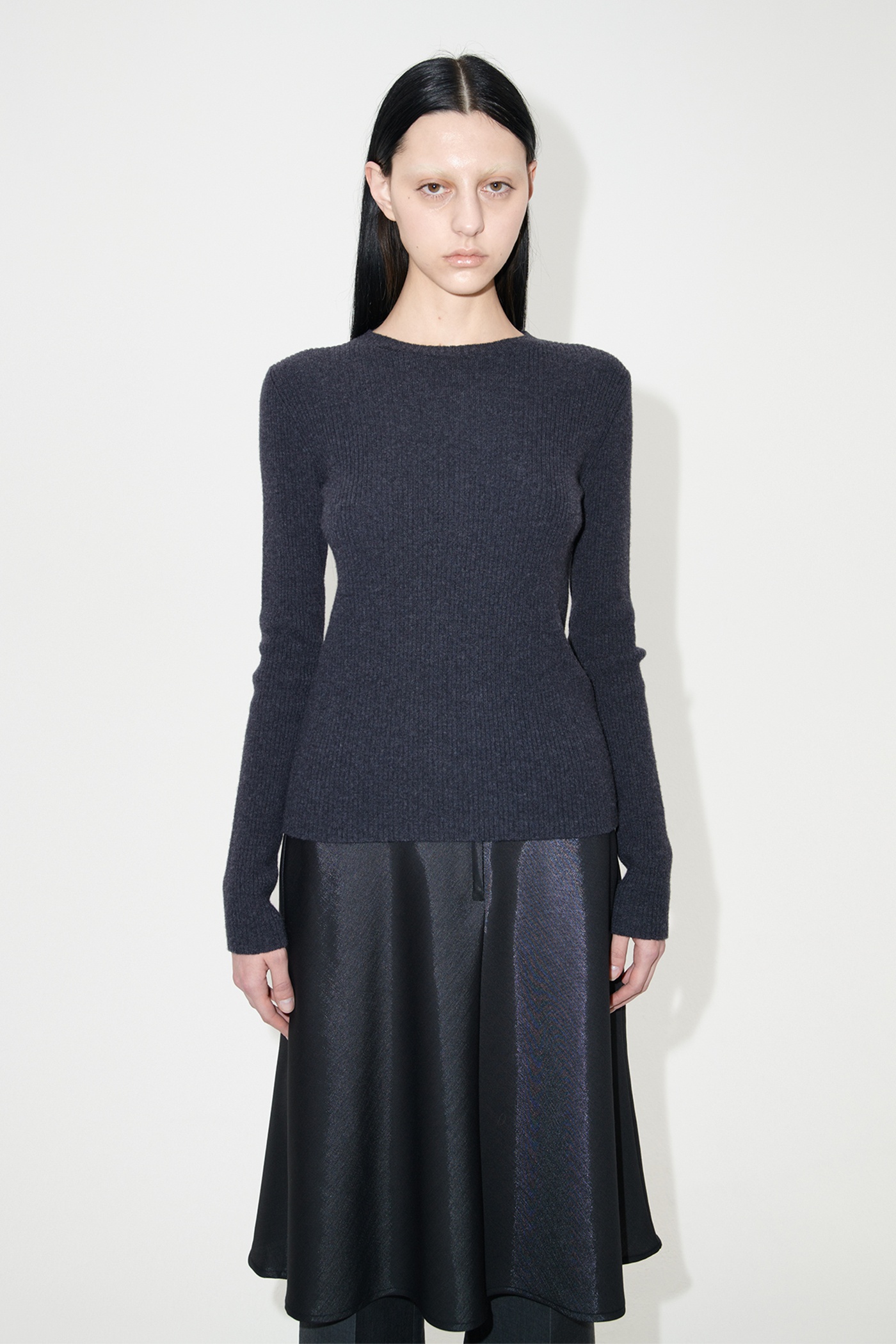 Compact Roundneck Anthracite Melange Wool - 6