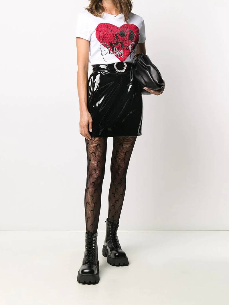 PHILIPP PLEIN patent mini skirt outlook