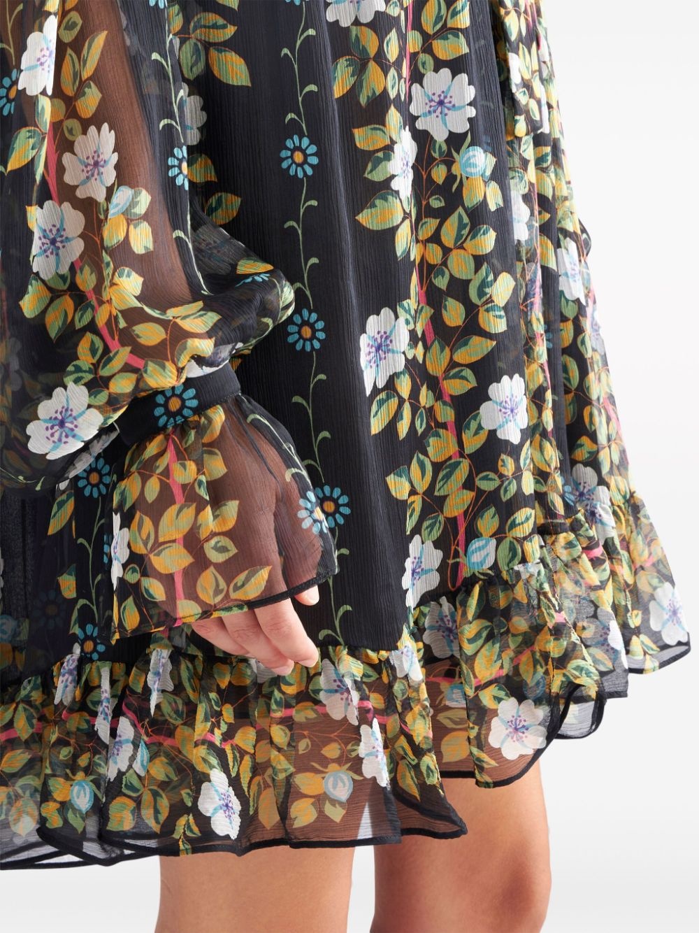 floral-print silk dress - 4