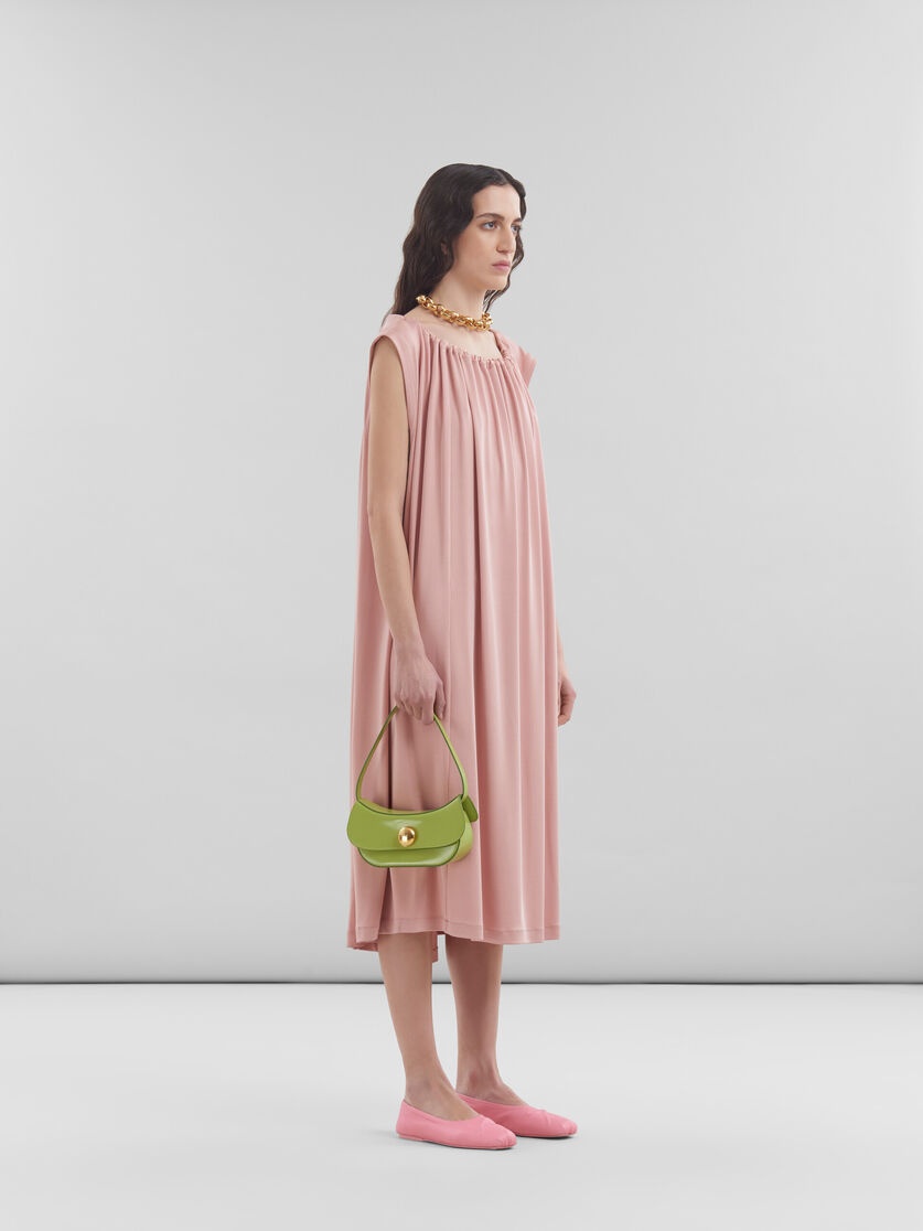 PINK STRETCH JERSEY DRESS WITH GATHERED NECK - 6