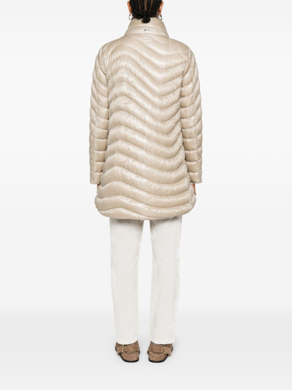 high-neck quilted coat - 4