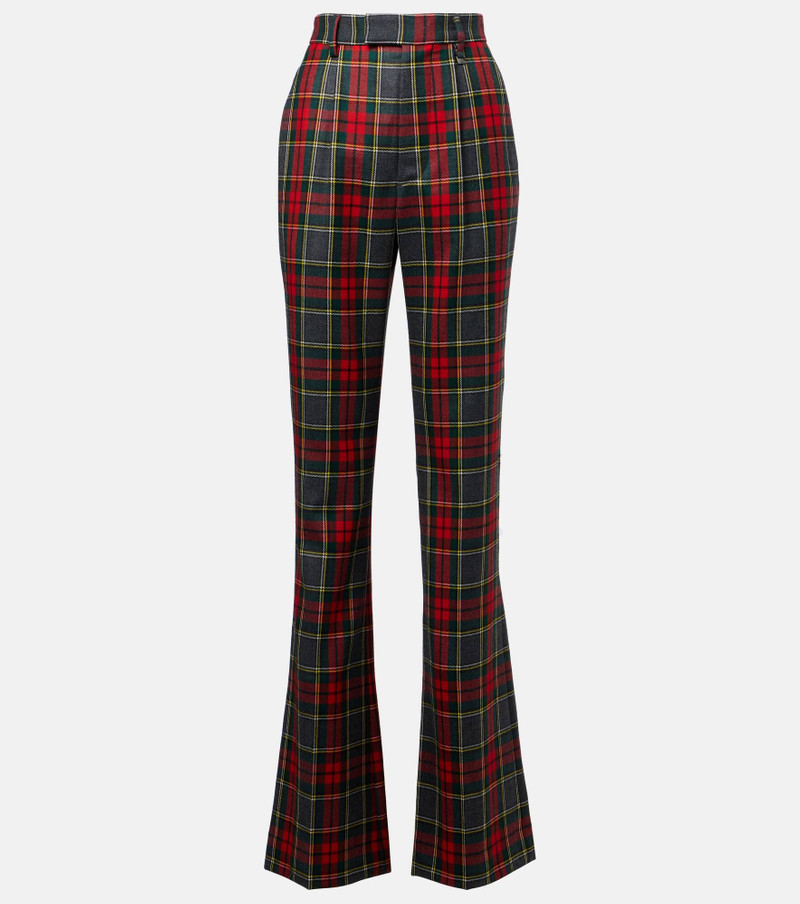 Ray checked virgin wool wide-leg pants 1