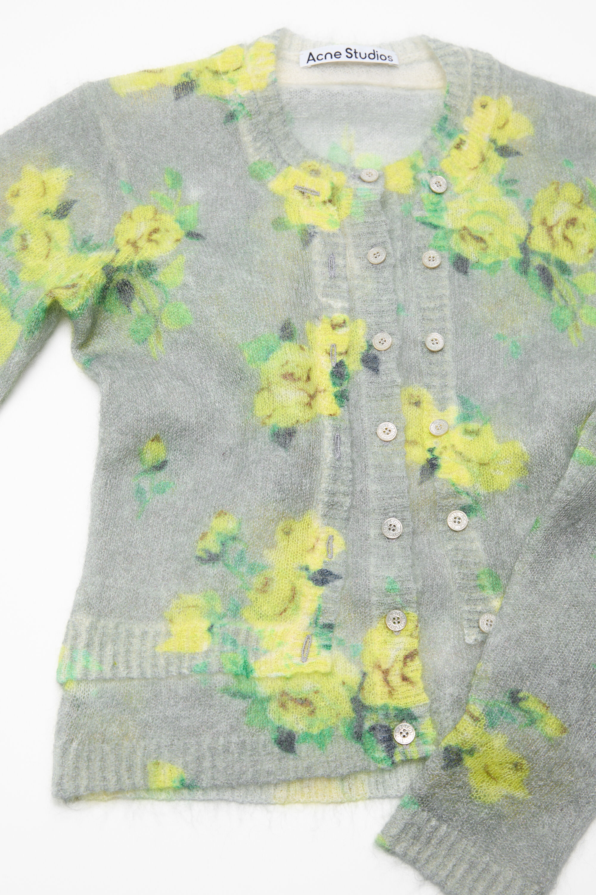 Layered mohair cardigan - Grey/multi - 5