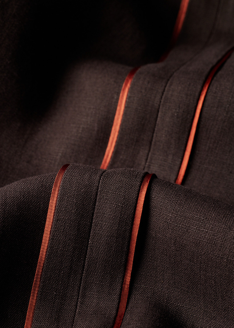 Aubergine Linen Suit 5