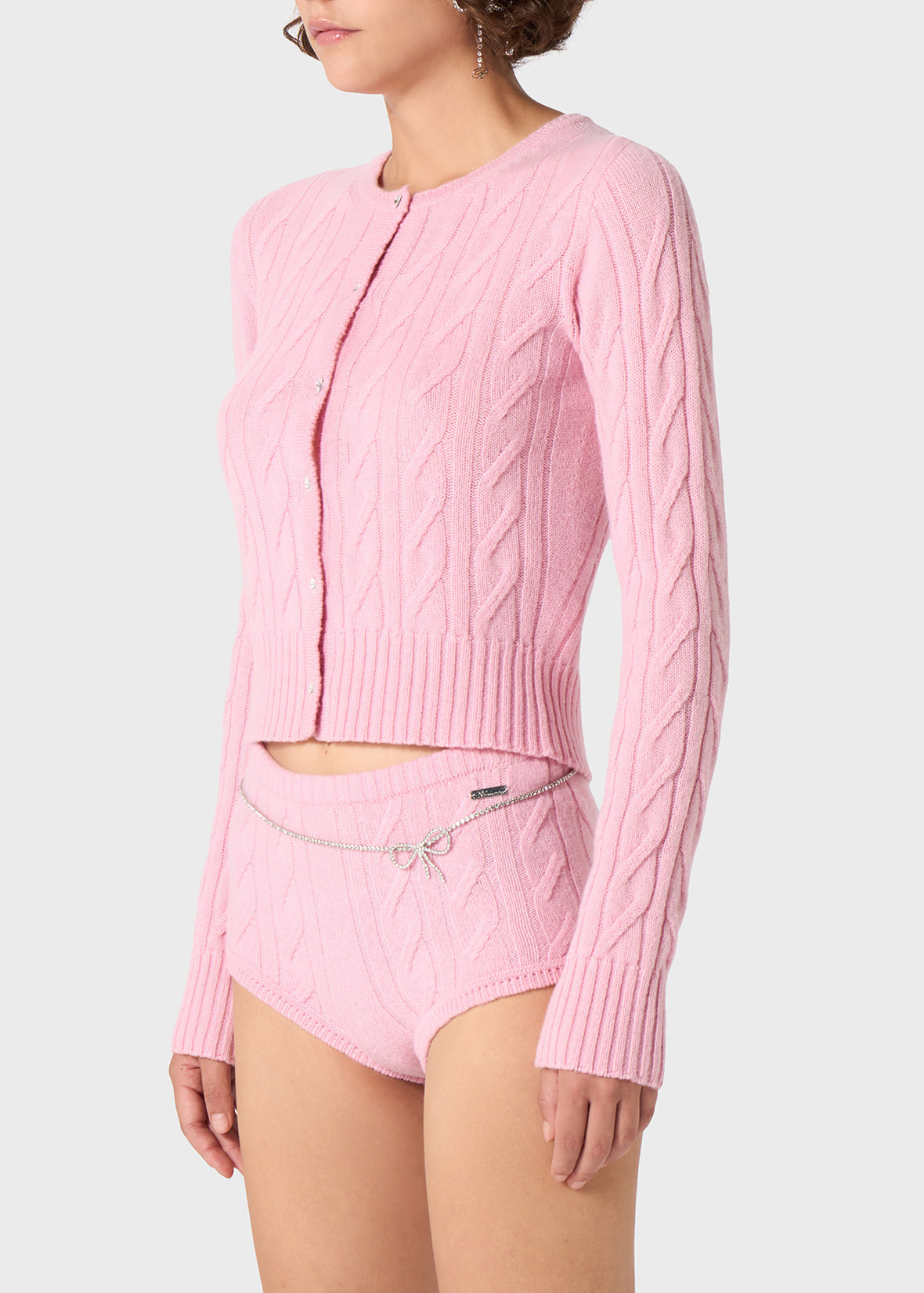 WOOL AND CASHMERE CARDIGAN WITH JEWEL BUTTONS - 5