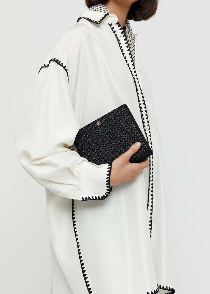 Raffia clutch black - 3