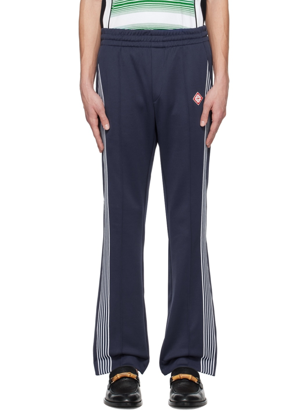 Navy Stripe Sweatpants - 1