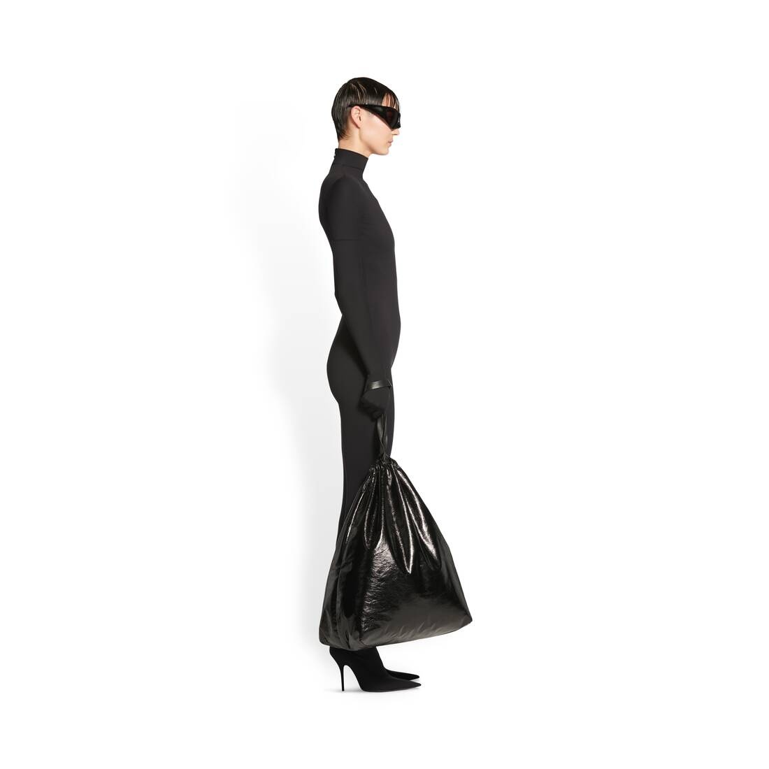 Women's Turtleneck Pantabodysuit  in Black - 2