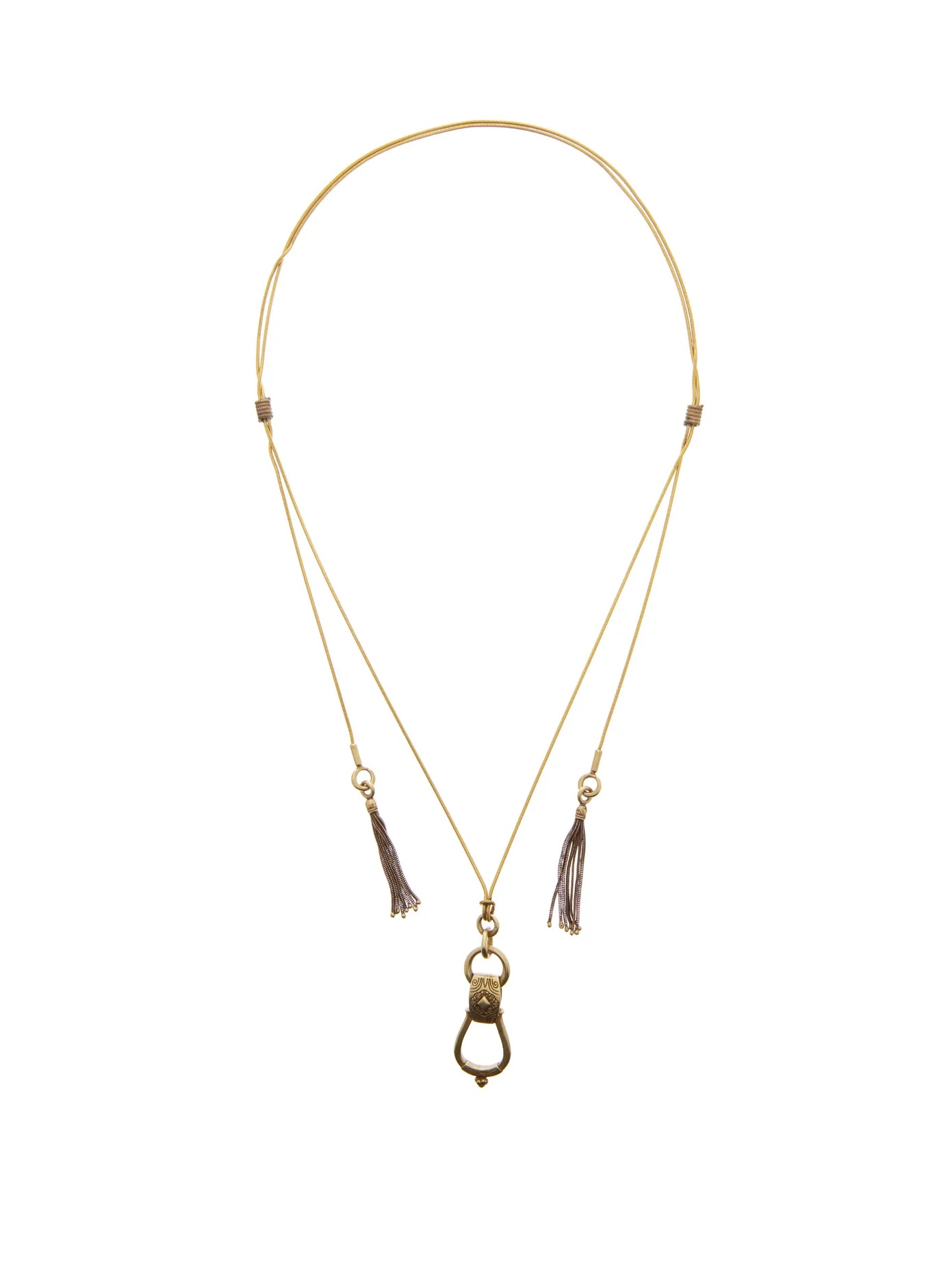 Stirrup-drop tasselled necklace - 1