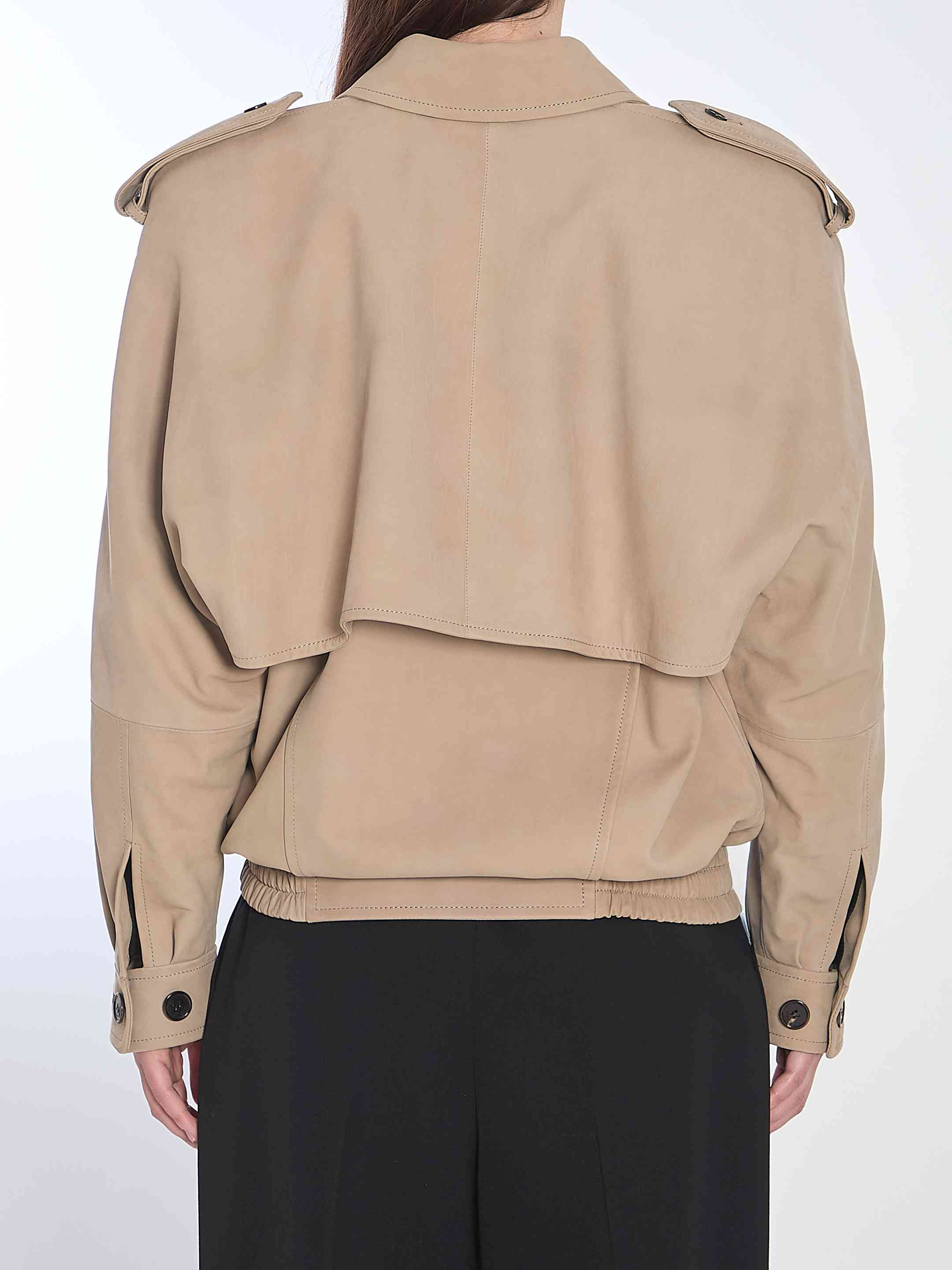 Saint Laurent Women Nubuck Bomber Jacket - 4