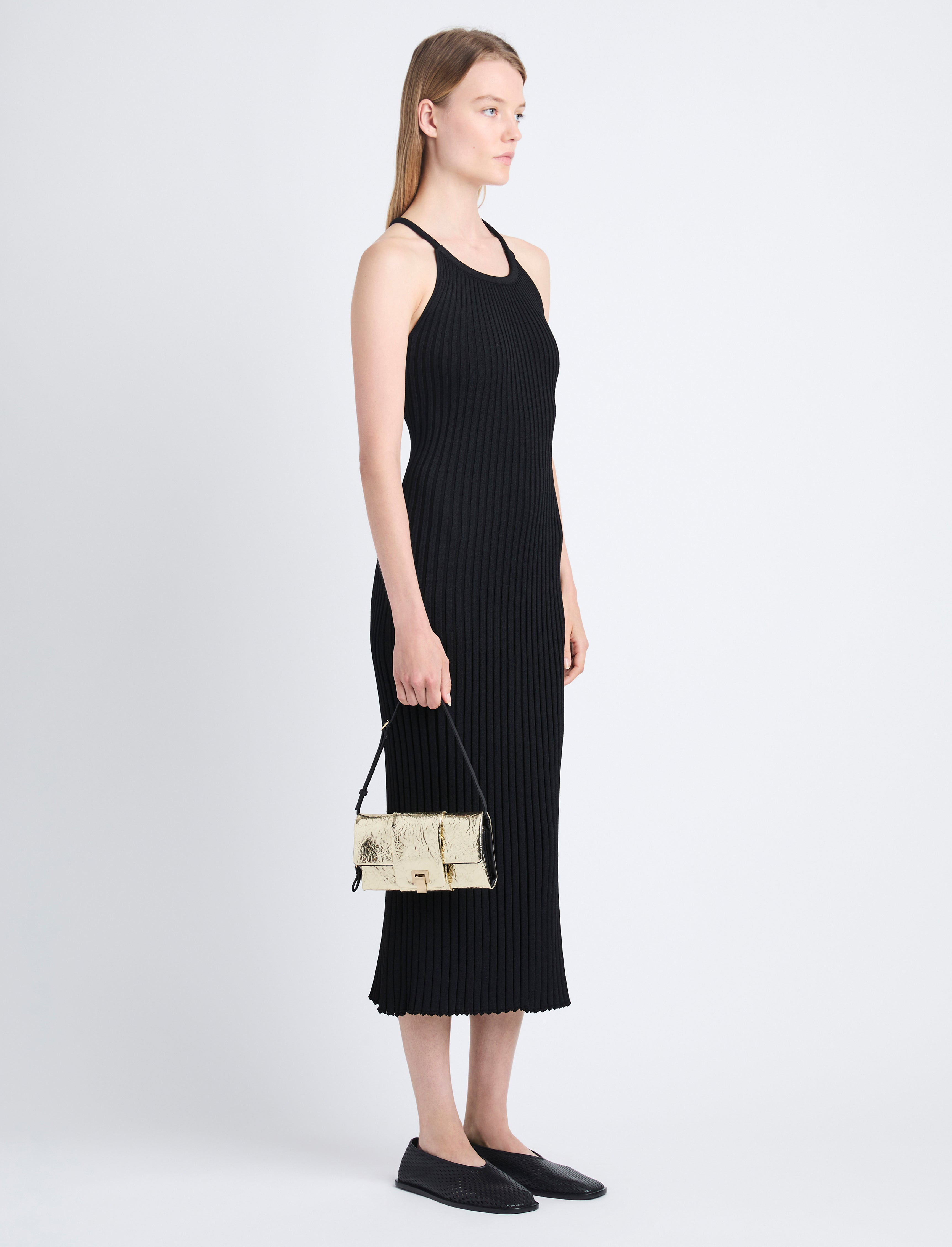 Flip Shoulder Bag in Crinkled Metallic - 2