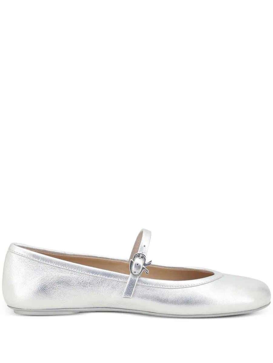 Gianvito Rossi Carla Nappa Silk Washed Ballerina Shoes - 1