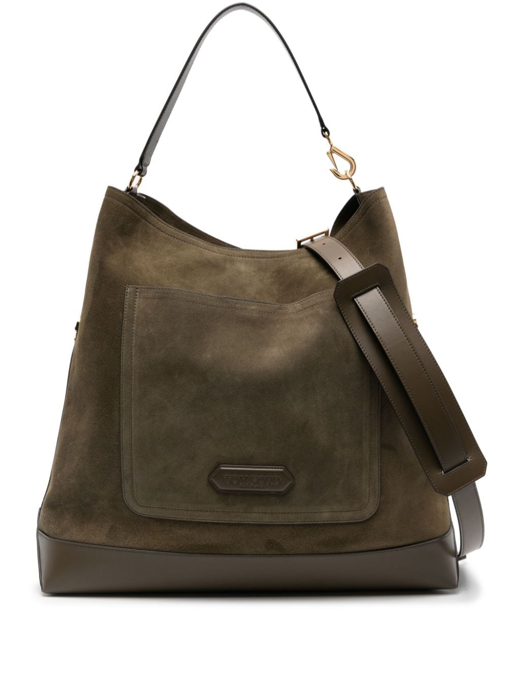 suede two-strap tote bag - 1