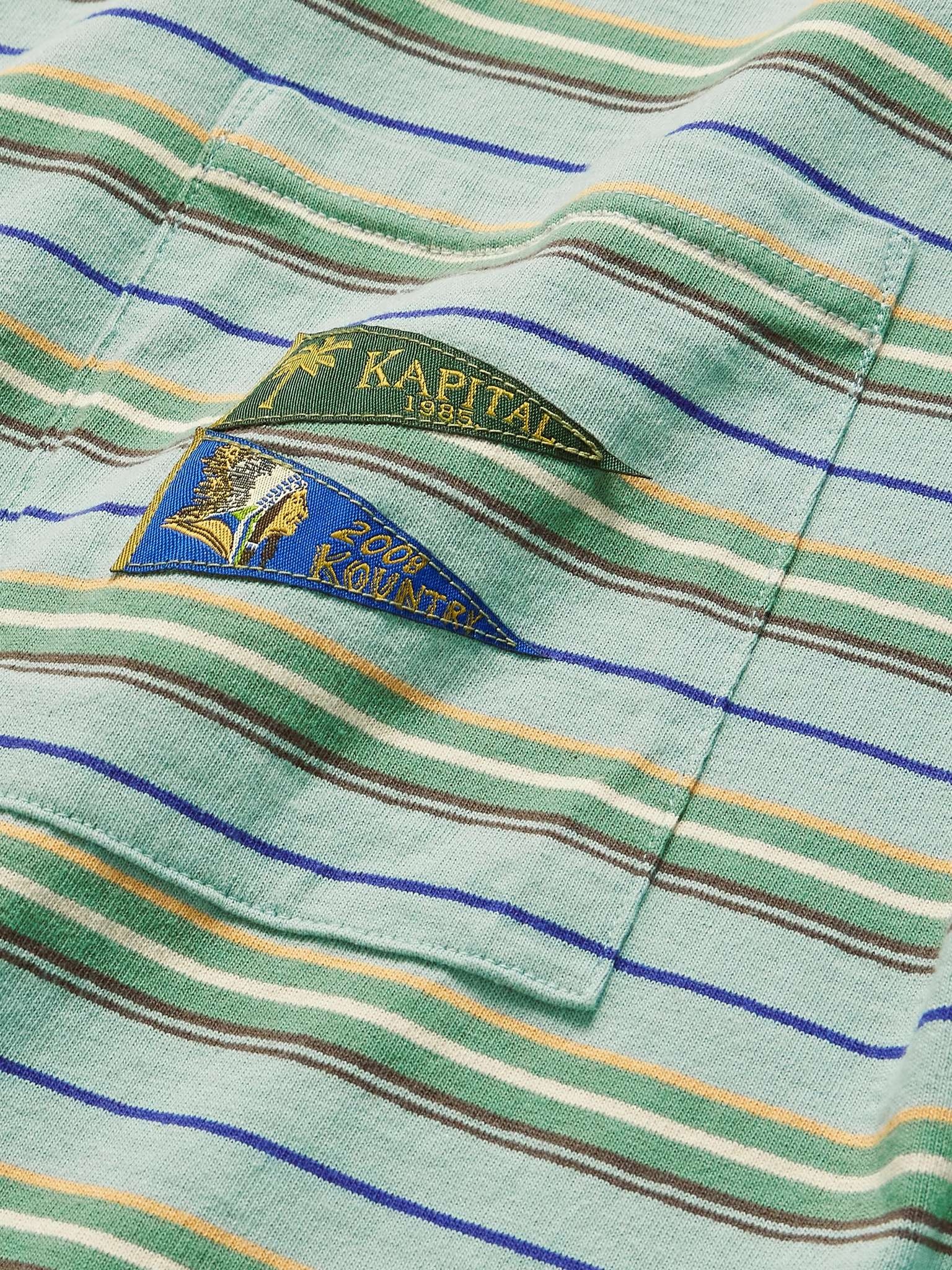 Logo-Appliquéd Striped Cotton-Jersey T-Shirt - 4