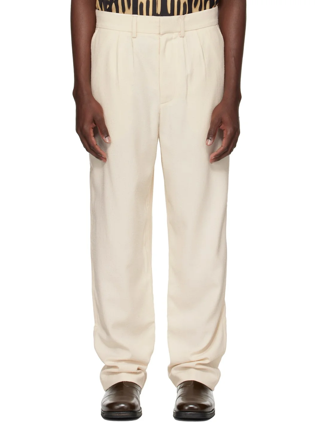 Off-White Textured Tailored Trousers - 1