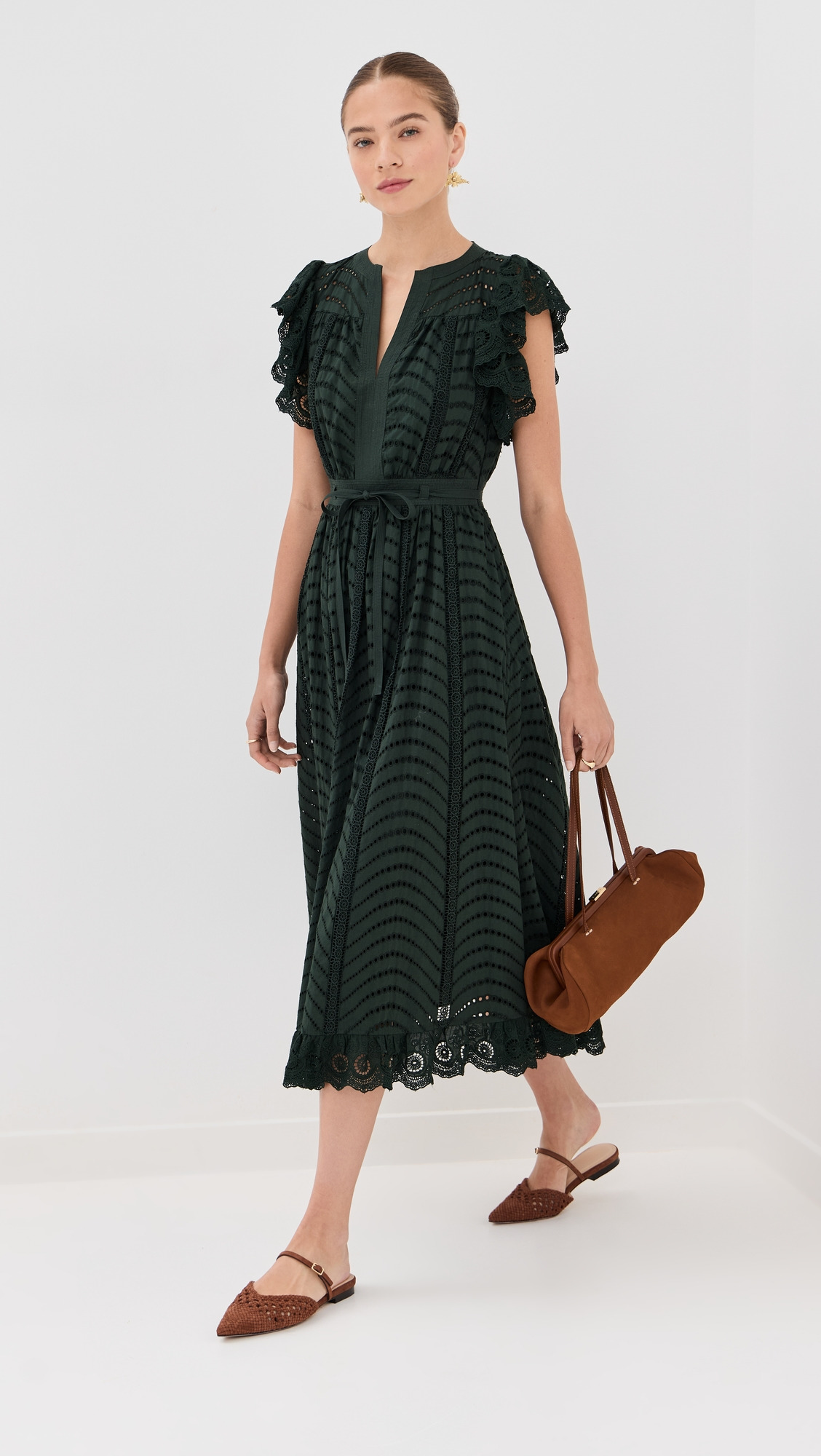Olga Flutter Sleeve Midi Dress - 4