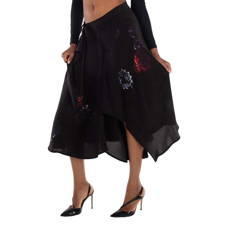 Yohji Yamamoto Drape & Gather Detail Silk Skirt - 5