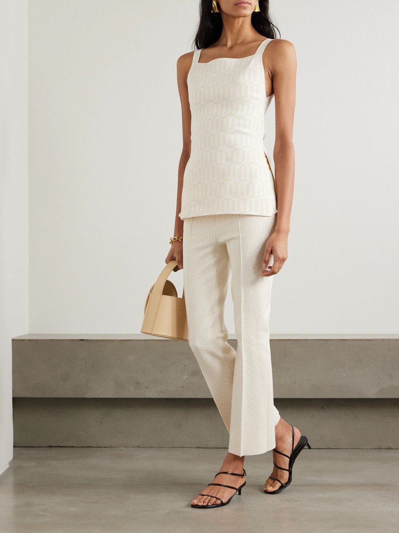 HIGH SPORT Asher cotton-blend jacquard tank Ivory outlook