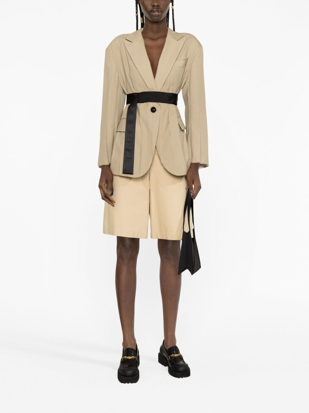 pleated single-breasted blazer - 2