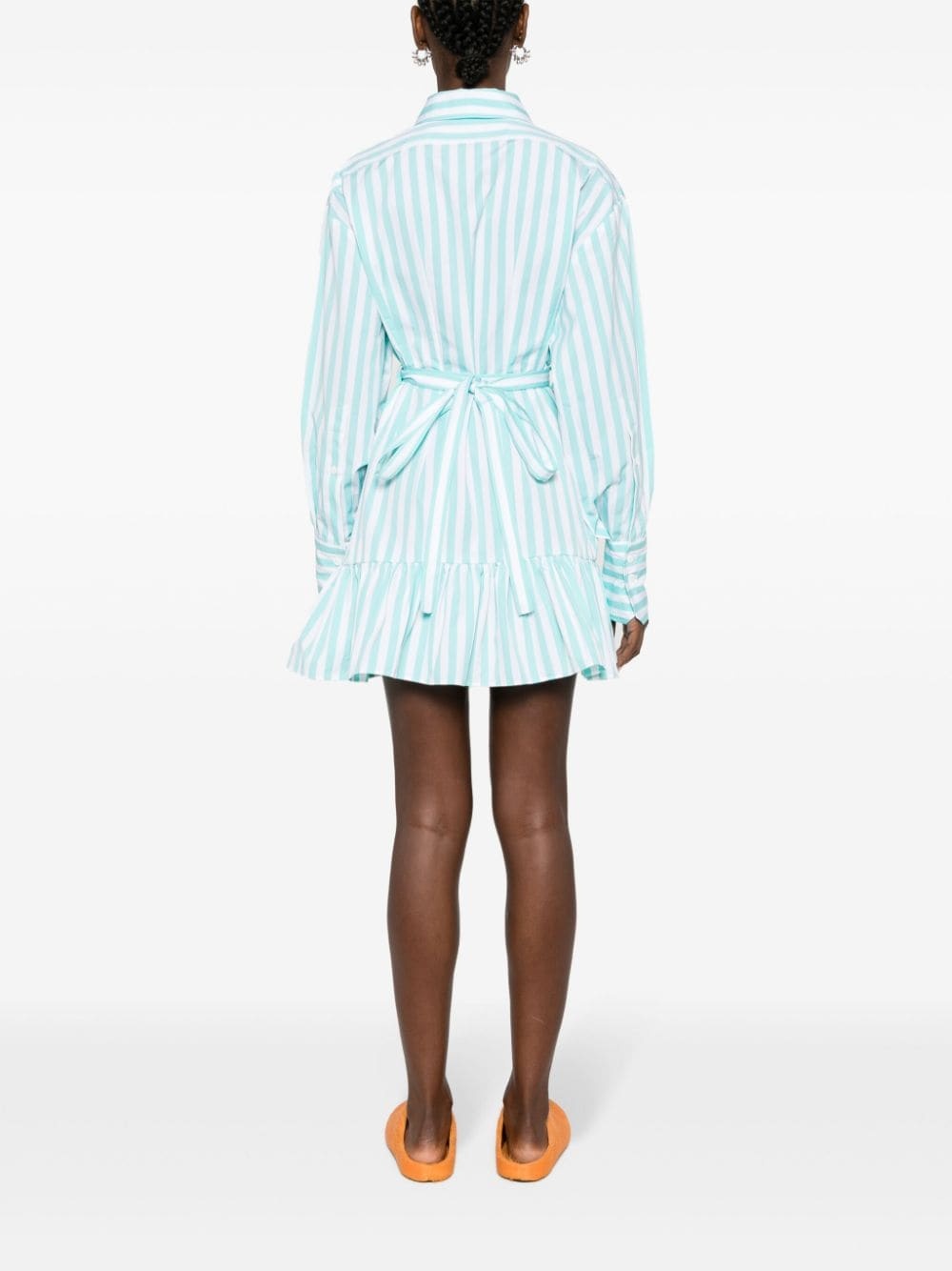 striped ruffled mini dress - 4