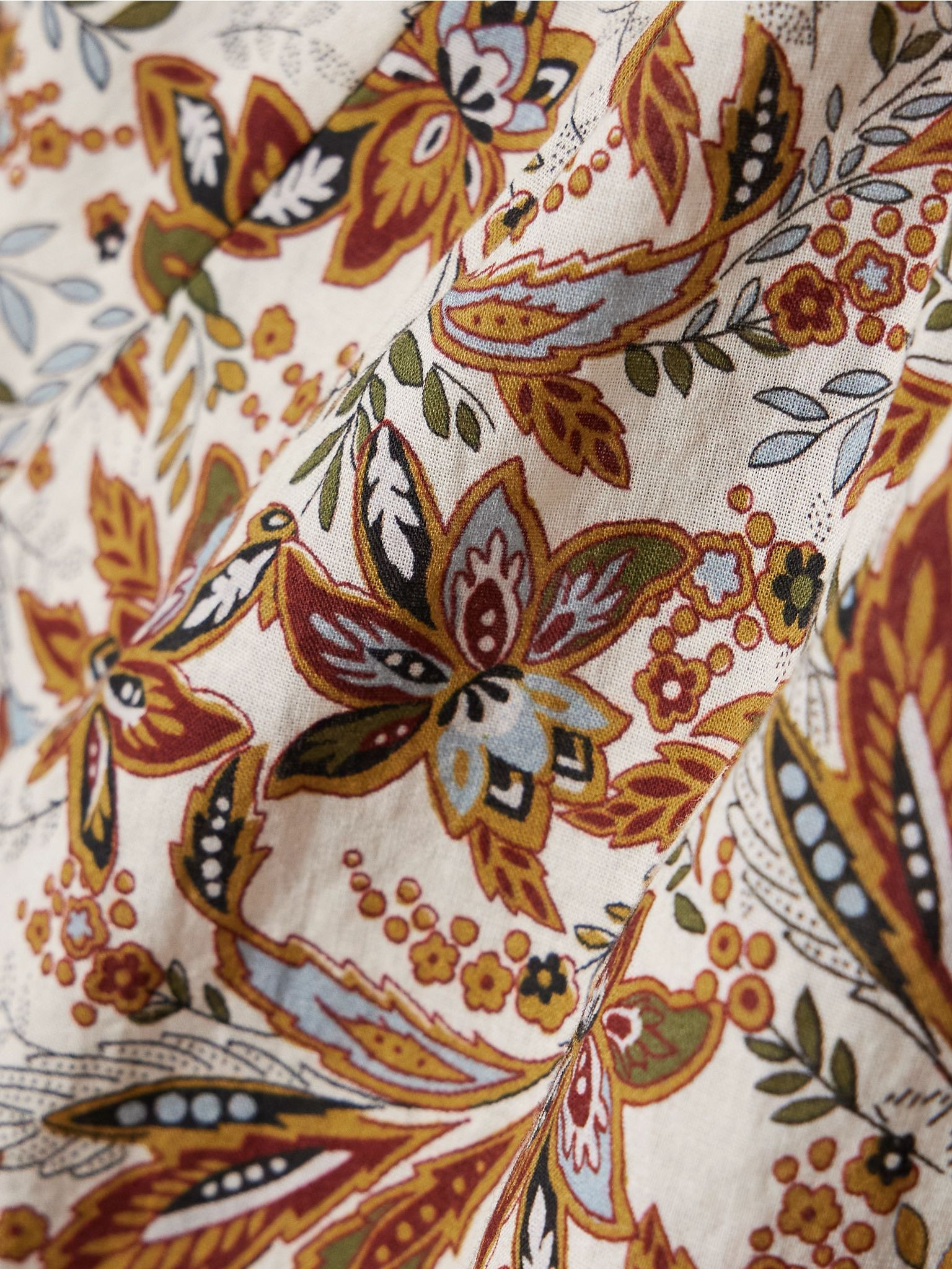 Juna tie-neck floral-print organic cotton-voile top Brown - 5