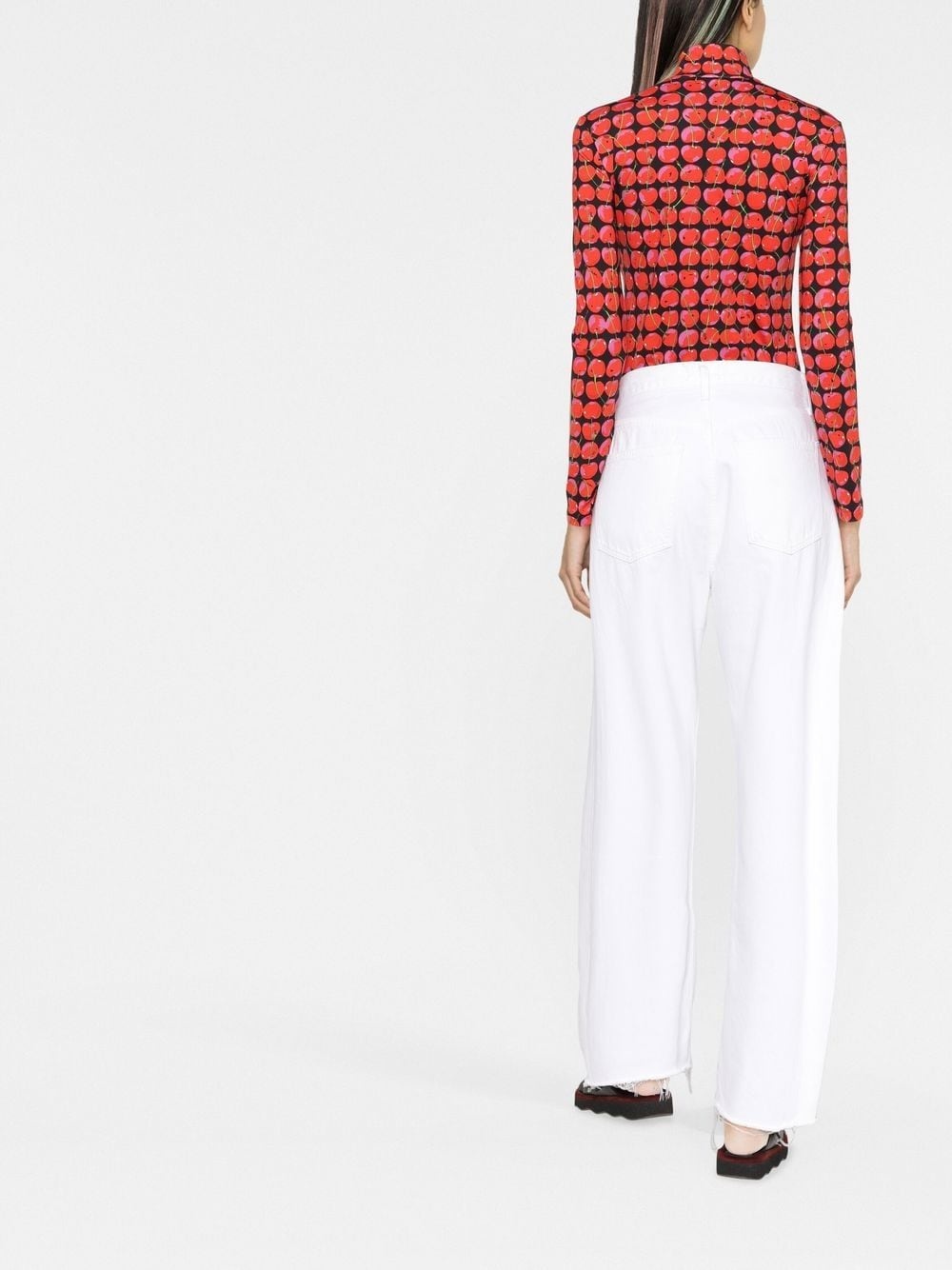 cherry-print turtle neck top - 4