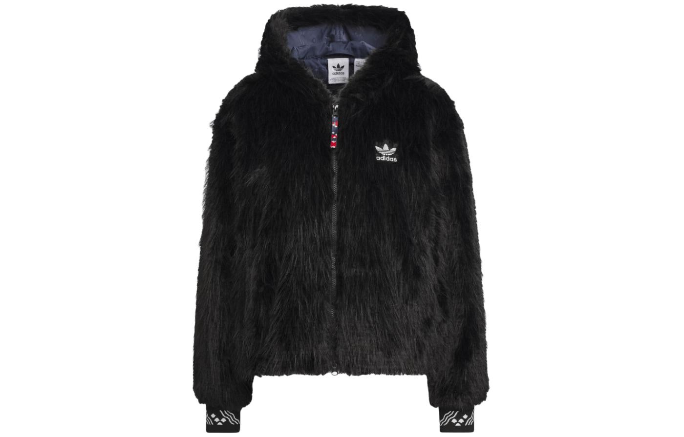 (WMNS) adidas Originals X Feifei Ruan CNY FUR Jackets Asia Sizing 'Black' IX4226 - 2