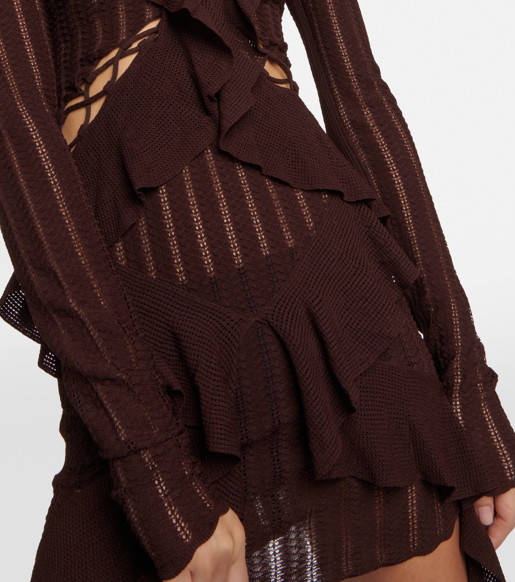 Ruffled pointelle minidress - 5