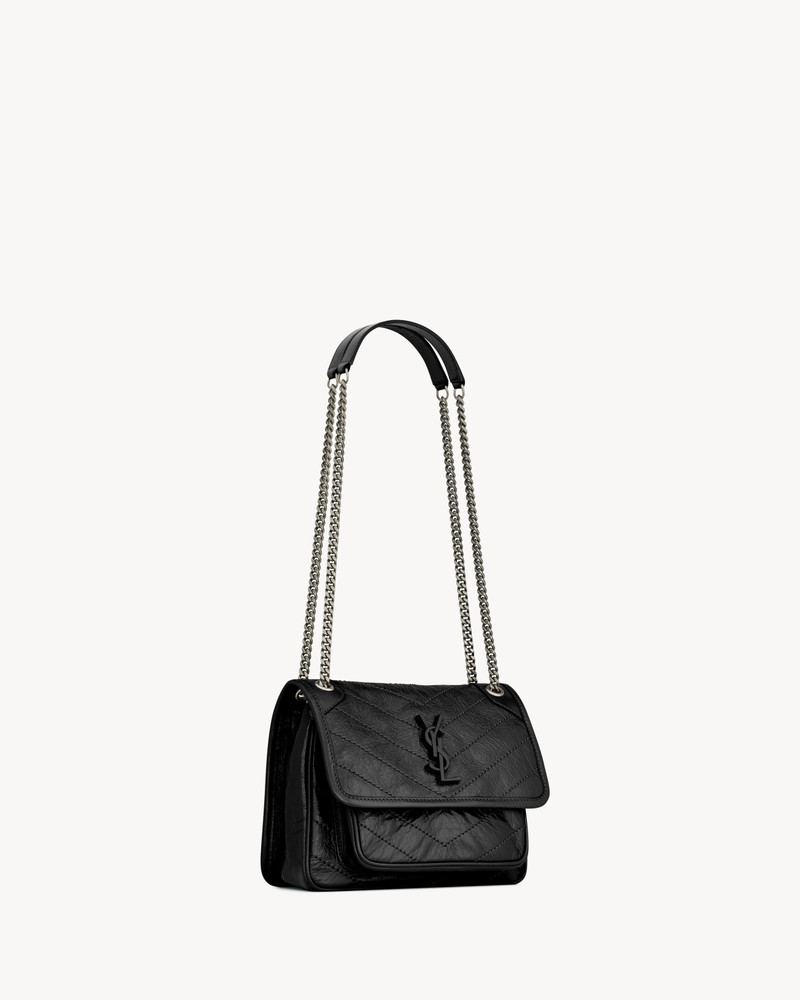 Niky mini quilted 주름을 잡은 가죽 어깨 가방 5