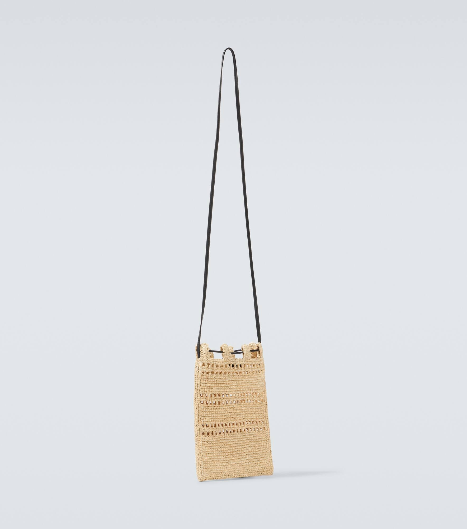 Paula's Ibiza logo raffia crossbody bag - 5